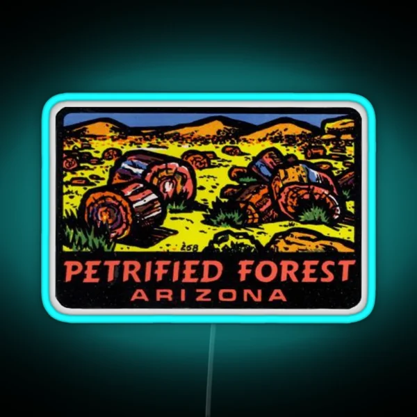 Petrified Forest National Park Retro Decal Arizona RGB Neon Sign