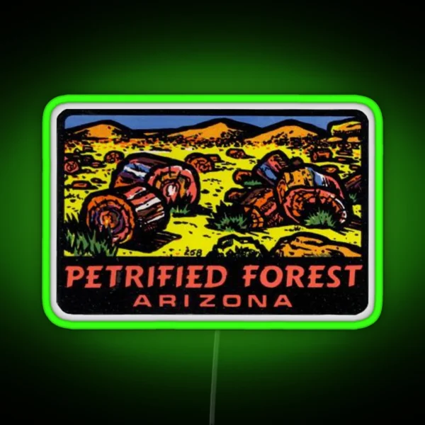 Petrified Forest National Park Retro Decal Arizona RGB Neon Sign