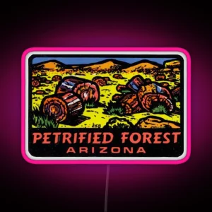 Petrified Forest National Park Retro Decal Arizona RGB Neon Sign