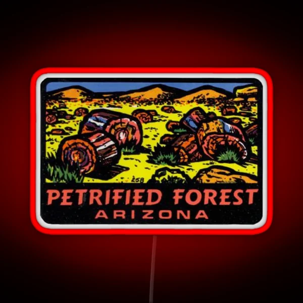 Petrified Forest National Park Retro Decal Arizona RGB Neon Sign