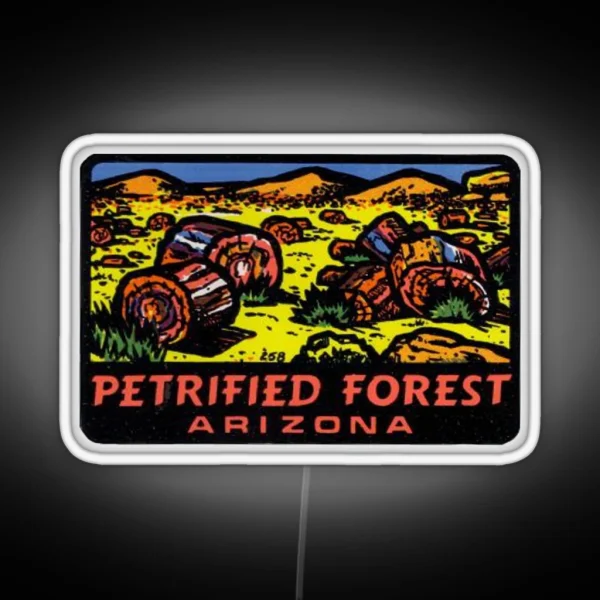 Petrified Forest National Park Retro Decal Arizona RGB Neon Sign