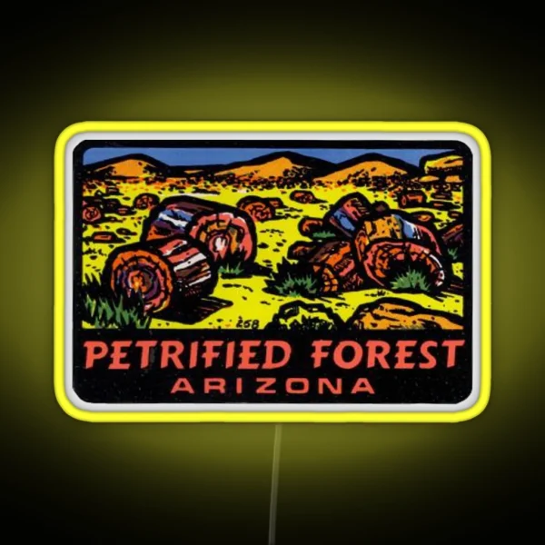 Petrified Forest National Park Retro Decal Arizona RGB Neon Sign