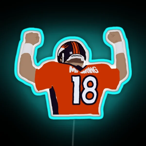 Peyton Manning Art RGB Neon Sign