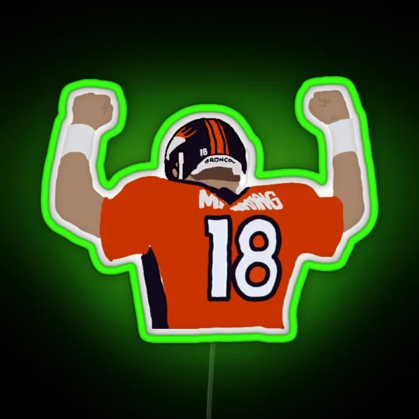 Peyton Manning Art RGB Neon Sign