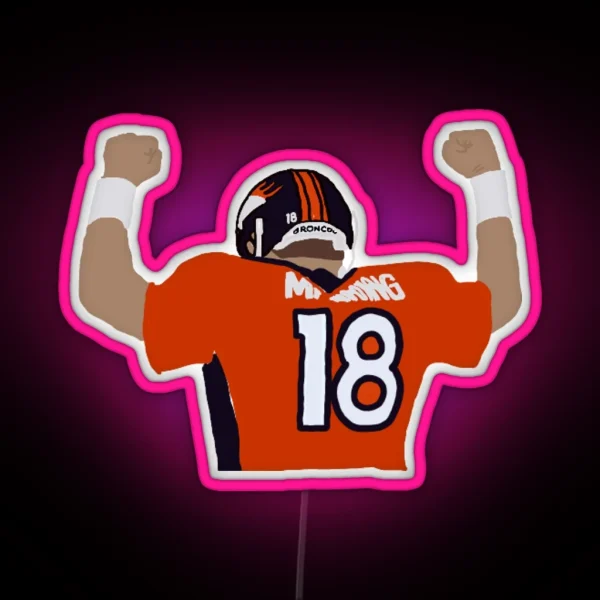 Peyton Manning Art RGB Neon Sign