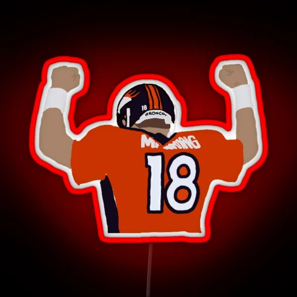 Peyton Manning Art RGB Neon Sign