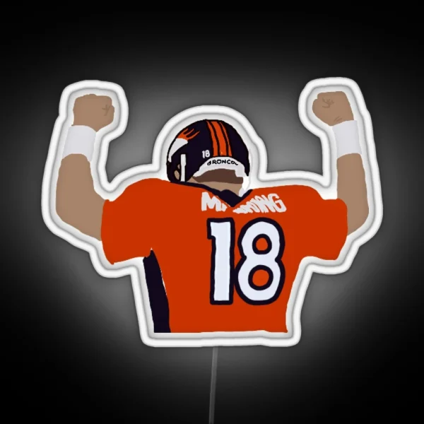 Peyton Manning Art RGB Neon Sign