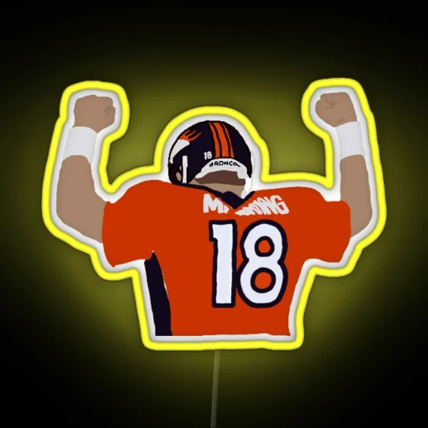 Peyton Manning Art RGB Neon Sign
