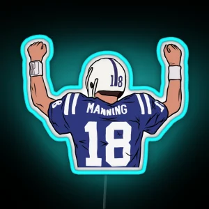 Peyton Manning Celebration RGB Neon Sign