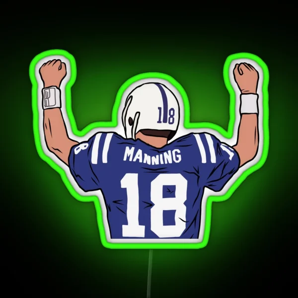 Peyton Manning Celebration RGB Neon Sign