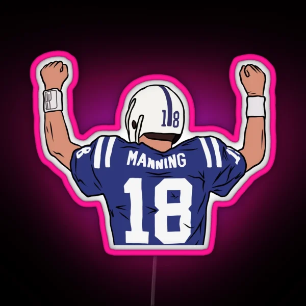 Peyton Manning Celebration RGB Neon Sign