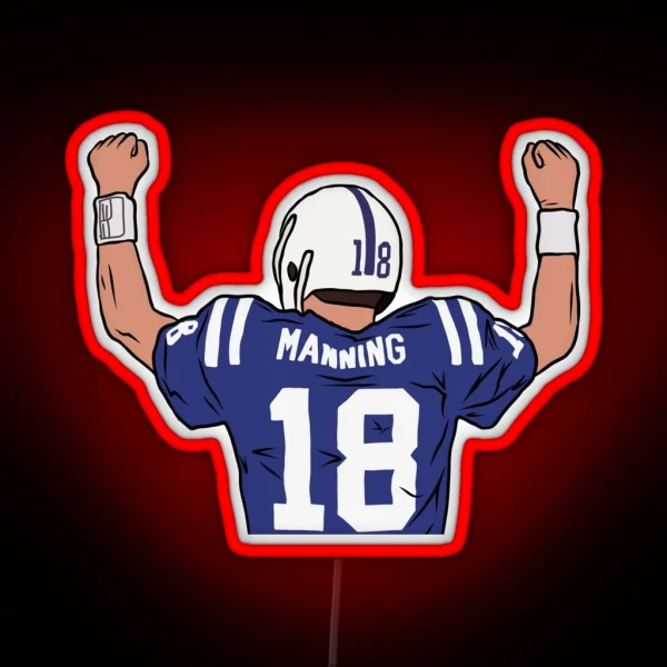 Peyton Manning Celebration RGB Neon Sign