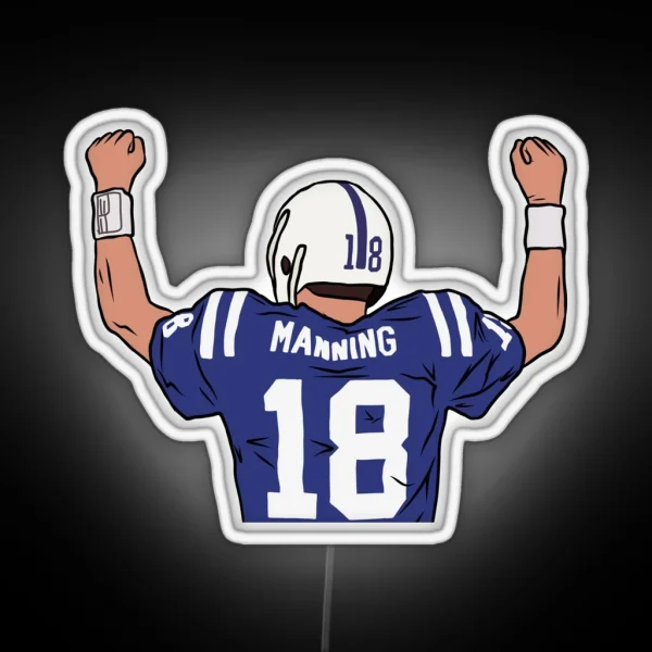 Peyton Manning Celebration RGB Neon Sign