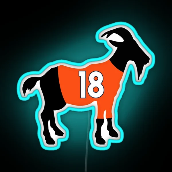 Peyton Manning GOAT RGB Neon Sign