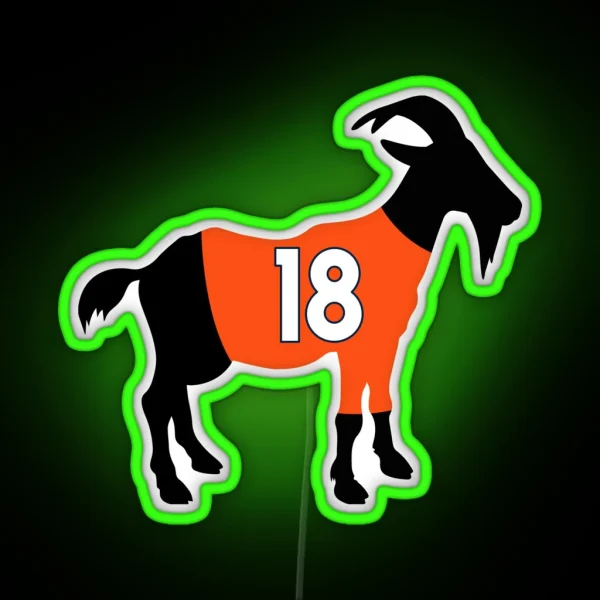 Peyton Manning GOAT RGB Neon Sign