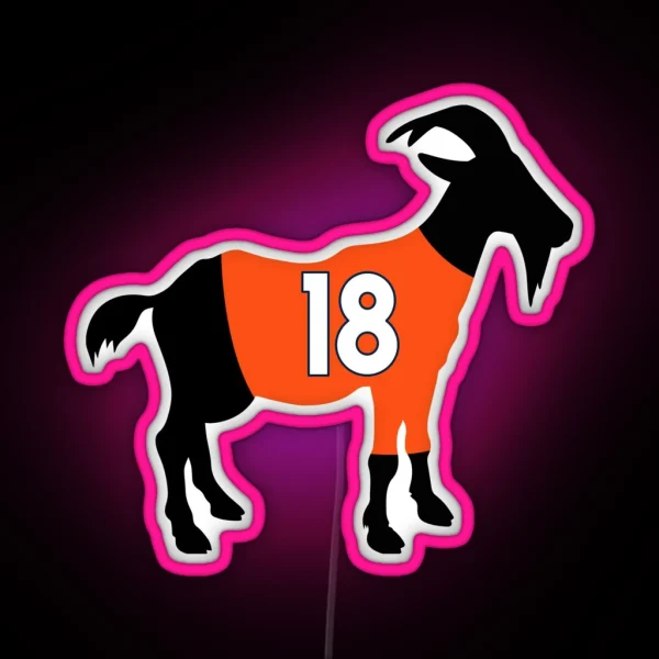 Peyton Manning GOAT RGB Neon Sign