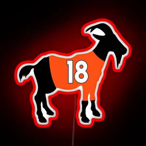 Peyton Manning GOAT RGB Neon Sign