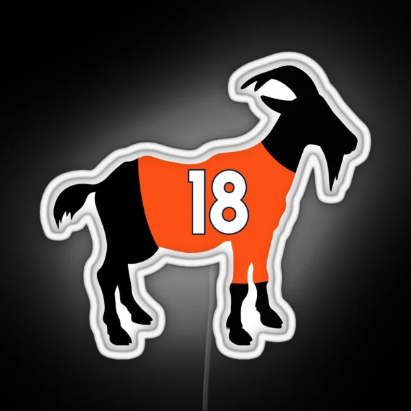 Peyton Manning GOAT RGB Neon Sign