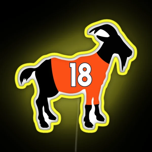 Peyton Manning GOAT RGB Neon Sign