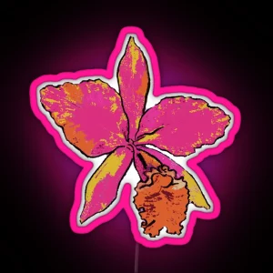 Phaleonopsis Orchid Art Deco Design RGB Neon Sign