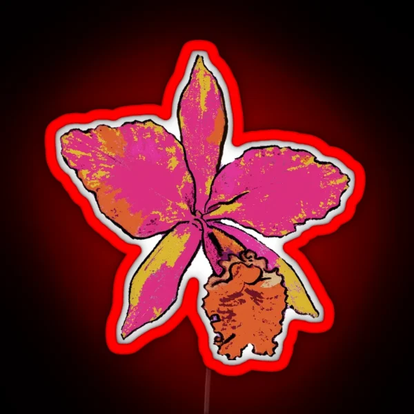 Phaleonopsis Orchid Art Deco Design RGB Neon Sign