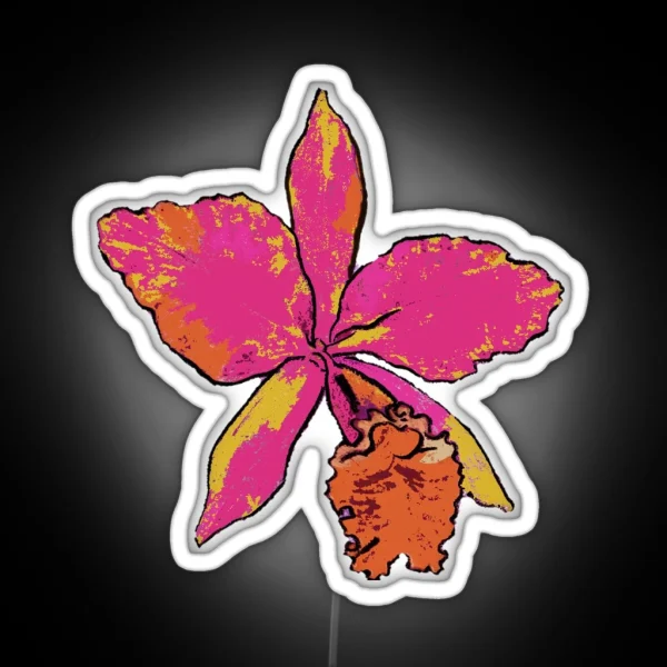 Phaleonopsis Orchid Art Deco Design RGB Neon Sign