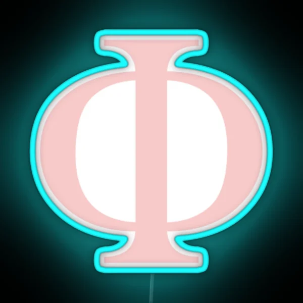 Phi Millennial Pink Greek Letter RGB Neon Sign
