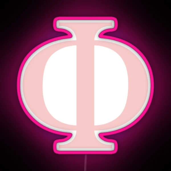Phi Millennial Pink Greek Letter RGB Neon Sign