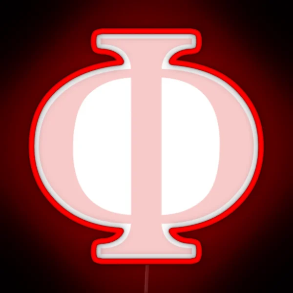 Phi Millennial Pink Greek Letter RGB Neon Sign