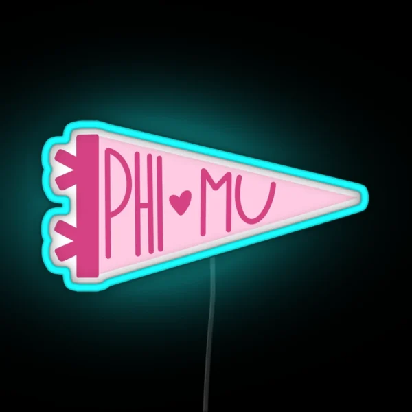 Phi Mu Banner RGB Neon Sign
