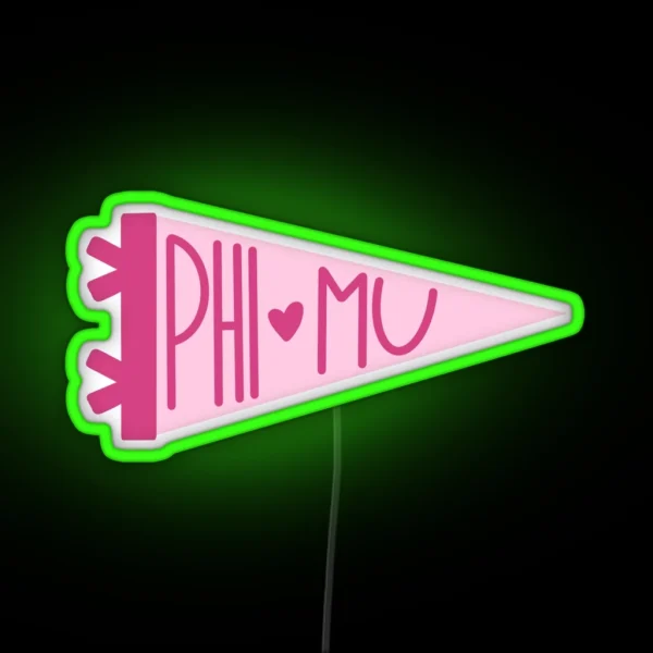 Phi Mu Banner RGB Neon Sign
