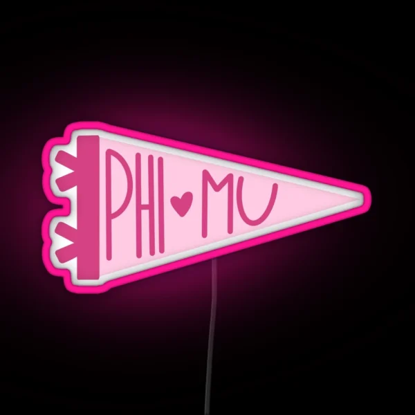 Phi Mu Banner RGB Neon Sign