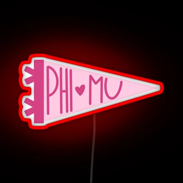 Phi Mu Banner RGB Neon Sign