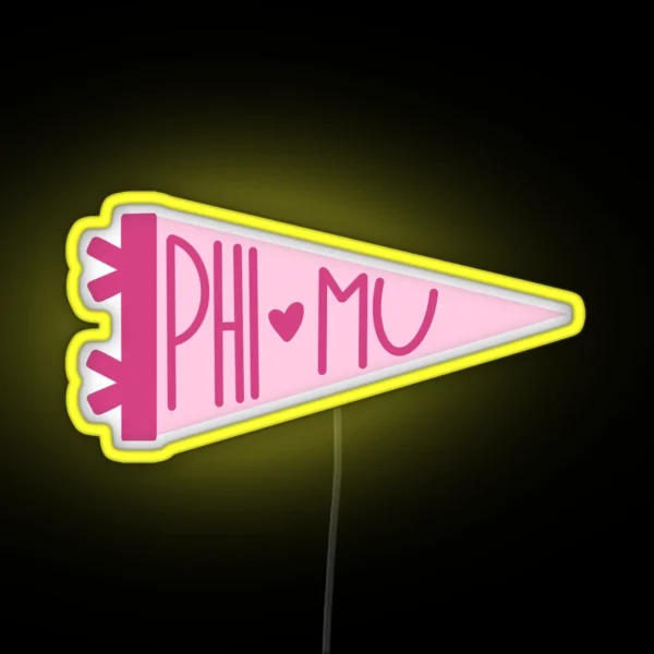 Phi Mu Banner RGB Neon Sign