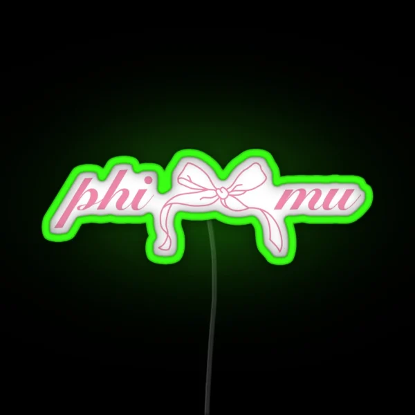 Phi Mu Bow RGB Neon Sign