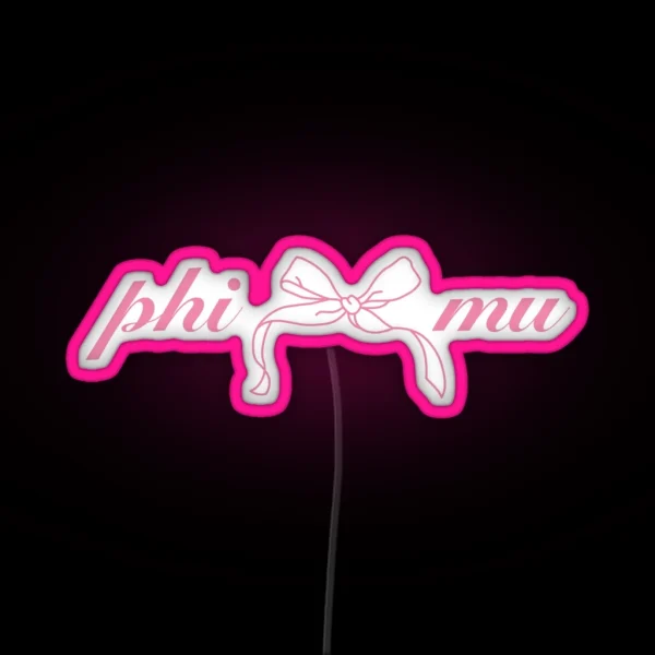 Phi Mu Bow RGB Neon Sign