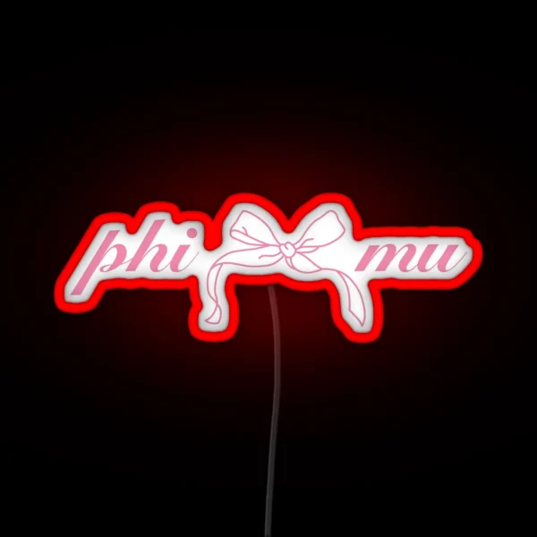 Phi Mu Bow RGB Neon Sign