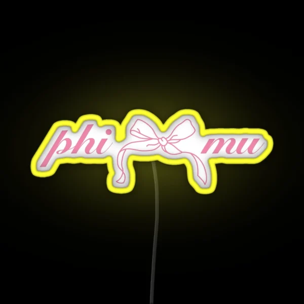 Phi Mu Bow RGB Neon Sign