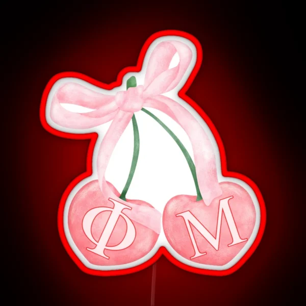 Phi Mu Cherry Bow RGB Neon Sign