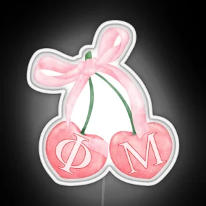 Phi Mu Cherry Bow RGB Neon Sign