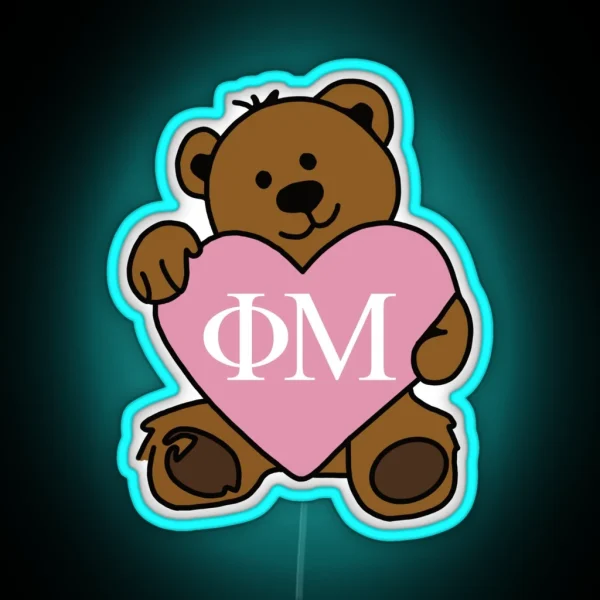 Phi Mu Teddy Bear RGB Neon Sign