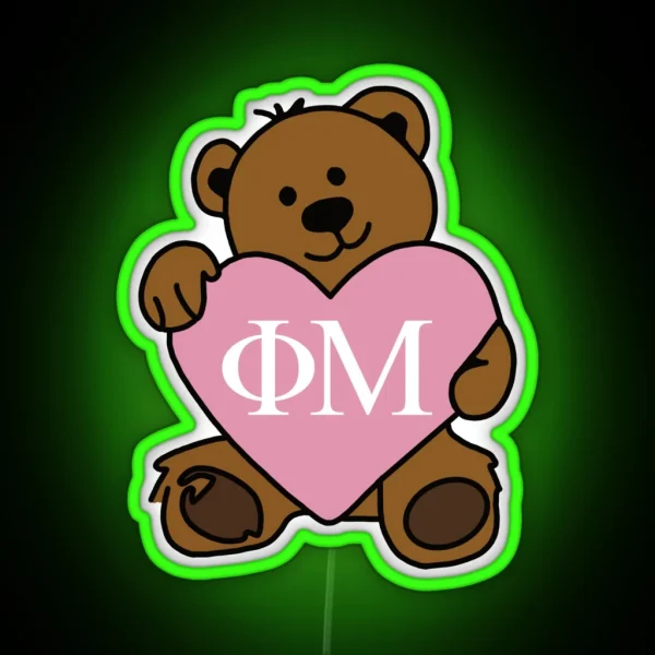 Phi Mu Teddy Bear RGB Neon Sign
