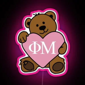 Phi Mu Teddy Bear RGB Neon Sign