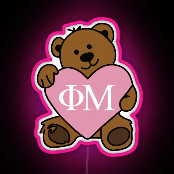 Phi Mu Teddy Bear RGB Neon Sign