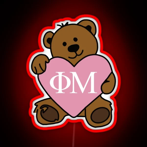 Phi Mu Teddy Bear RGB Neon Sign
