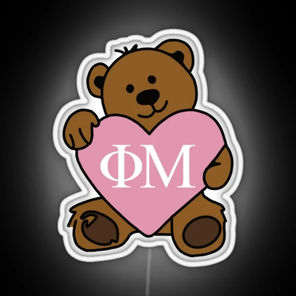 Phi Mu Teddy Bear RGB Neon Sign