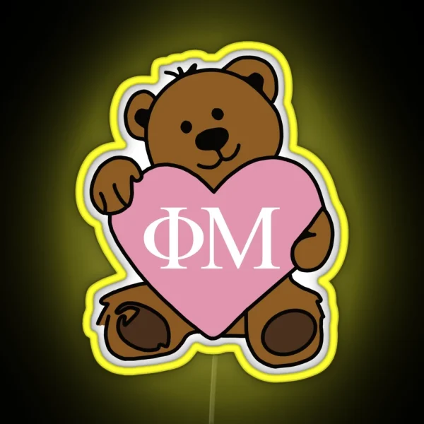 Phi Mu Teddy Bear RGB Neon Sign