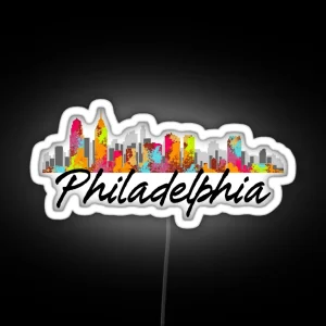 Philadelphia Pennsylvania Skyline RGB Neon Sign