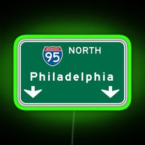 Philadelphia Road Sign RGB Neon Sign