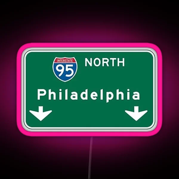 Philadelphia Road Sign RGB Neon Sign